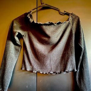 Cute Cropped Long Sleeve Sweater